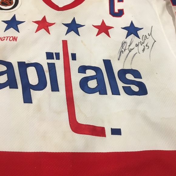 Vntg Washington Capitals Langway Signed Jersey - Picture 2 of 8